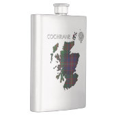 Clan Cochrane Crest & Tartan Map Flacon (Rechts)