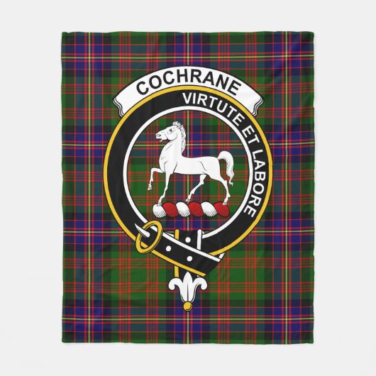 Clan Cochrane Modern Tartan Pset Fleece Deken (Voorkant)