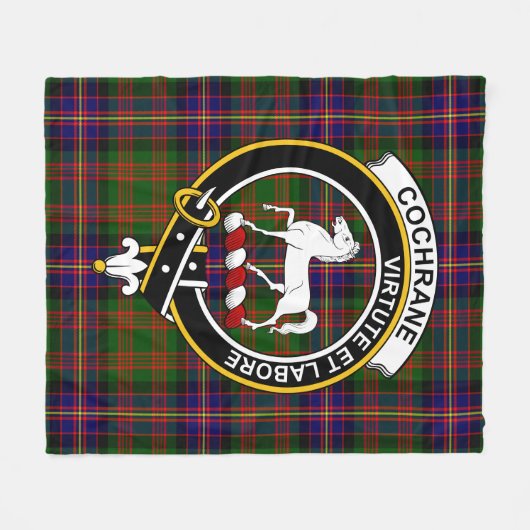 Clan Cochrane Modern Tartan Pset Fleece Deken (Voorkant (Horizontaal))