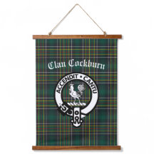 Clan Cockburn Crest Badge en Tartan
