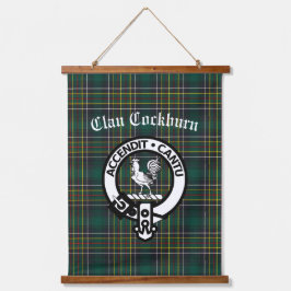 Clan Cockburn Crest Badge en Tartan Hangend Wandkleed