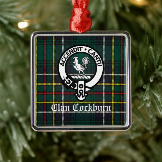 Clan Cockburn Crest Badge en Tartan Metalen Ornament (Boom)