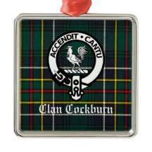 Clan Cockburn Crest Badge en Tartan