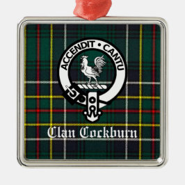 Clan Cockburn Crest Badge en Tartan Metalen Ornament
