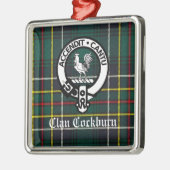 Clan Cockburn Crest Badge en Tartan Metalen Ornament (Links)
