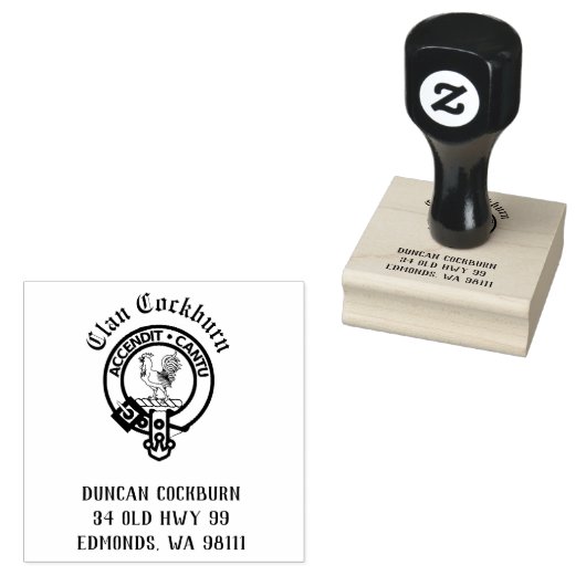 Clan Cockburn Crest Badge  Rubberstempel (Gestempeld)