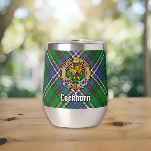 Clan Cockburn Crest over Tartan
