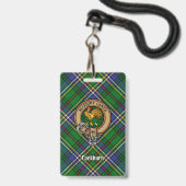 Clan Cockburn Crest over tartan Badge (Voorzijde met lanyard)