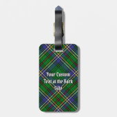 Clan Cockburn Crest over Tartan Bagagelabel (Achterkant verticaal)
