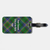 Clan Cockburn Crest over Tartan Bagagelabel (Achterkant horizontaal)