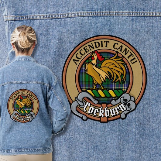 Clan Cockburn Crest over Tartan Denim Jacket