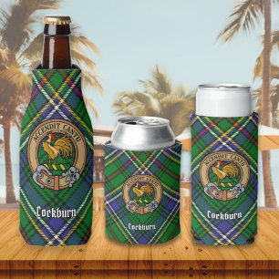 Clan Cockburn Crest over Tartan Flesjeskoeler