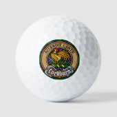 Clan Cockburn Crest over Tartan Golfballen (Voorkant)