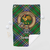 Clan Cockburn Crest over Tartan Golfhanddoek (Insitu)