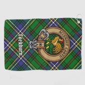 Clan Cockburn Crest over Tartan Golfhanddoek (Horizontaal)