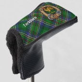 Clan Cockburn Crest over Tartan Golfheadcover (3/4 voorkant)