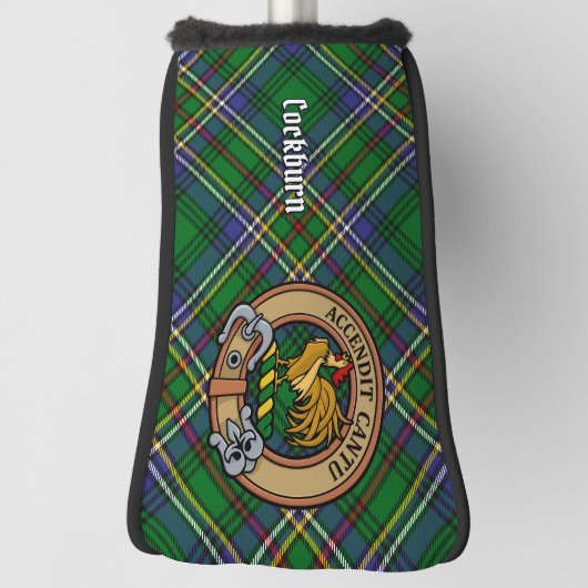 Clan Cockburn Crest over Tartan Golfheadcover (Draai 90)