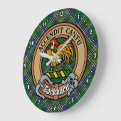 Clan Cockburn Crest over Tartan Grote Klok (Hoek)