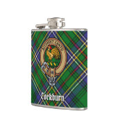 Clan Cockburn Crest over Tartan Heupfles (Links)