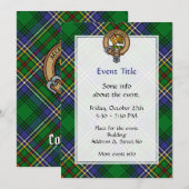 Clan Cockburn Crest over Tartan Kaart (Voorkant / Achterkant)