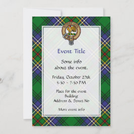 Clan Cockburn Crest over Tartan Kaart