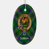 Clan Cockburn Crest over Tartan Keramisch Ornament (Rechts)