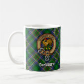 Clan Cockburn Crest over Tartan Koffiemok (Links)