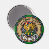 Clan Cockburn Crest over Tartan Magneet (Voorkant / Achterkant)