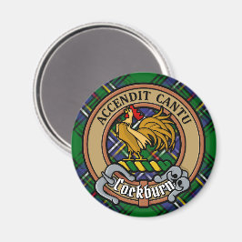 Clan Cockburn Crest over Tartan Magneet