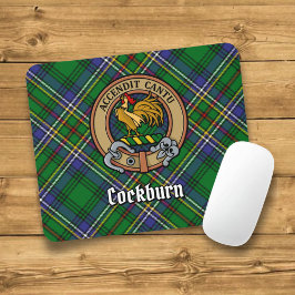 Clan Cockburn Crest over Tartan Muismat