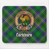 Clan Cockburn Crest over Tartan Muismat (Voorkant)