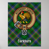 Clan Cockburn Crest over Tartan Poster (Voorkant)