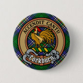 Clan Cockburn Crest over Tartan Ronde Button 5,7 Cm (Voorkant)