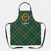Clan Cockburn Crest over Tartan Schort (Voorkant)