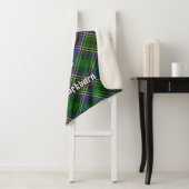 Clan Cockburn Crest over Tartan Sherpa Deken (In situ)