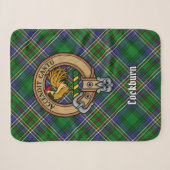 Clan Cockburn Crest over Tartan Sherpa Deken (Voorkant (horizontaal))