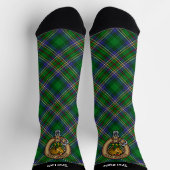 Clan Cockburn Crest over Tartan Sokken (Top)
