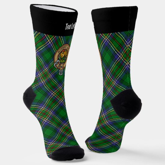 Clan Cockburn Crest over Tartan Sokken (Gebogen)