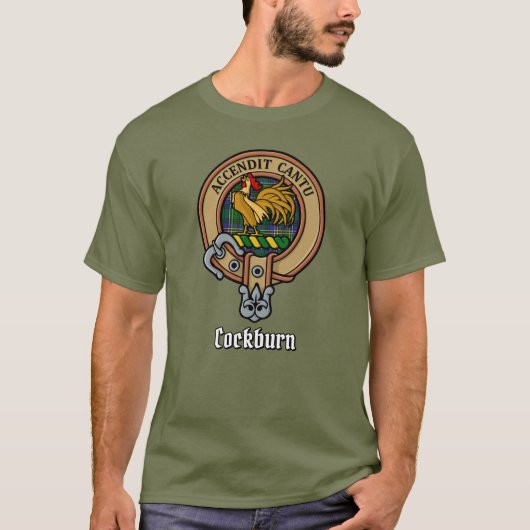 Clan Cockburn Crest over Tartan T-shirt (Voorkant)