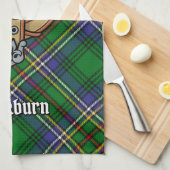 Clan Cockburn Crest over Tartan Theedoek (Quarter Fold)