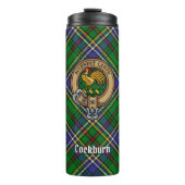 Clan Cockburn Crest over Tartan Thermosbeker (Voorkant)
