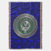 Clan Cockburn Crest & Tartan Knot Deken (Voorkant Verticaal)