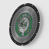 Clan Cockburn Crest & Tartan Knot Grote Klok (Hoek)