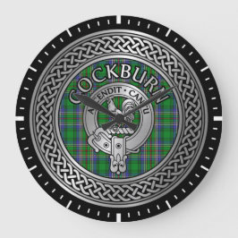 Clan Cockburn Crest & Tartan Knot Grote Klok