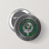 Clan Cockburn Crest & Tartan Knot Ronde Button 5,7 Cm (Voorkant /achterkant)