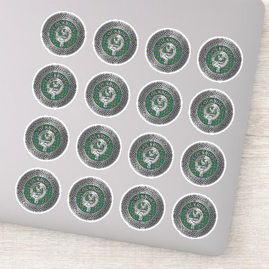 Clan Cockburn Crest & Tartan Knot Sticker (Detail)
