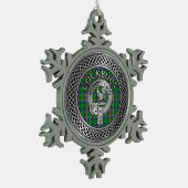 Clan Cockburn Crest & Tartan Knot Tin Sneeuwvlok Ornament (Links)