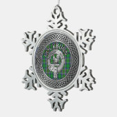 Clan Cockburn Crest & Tartan Knot Tin Sneeuwvlok Ornament (Rechts)