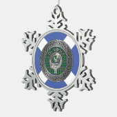 Clan Cockburn Crest & Tartan Knot Tin Sneeuwvlok Ornament (Rechts)