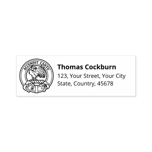 Clan Cockburn Crest Zelfinktende Stempel (Design)